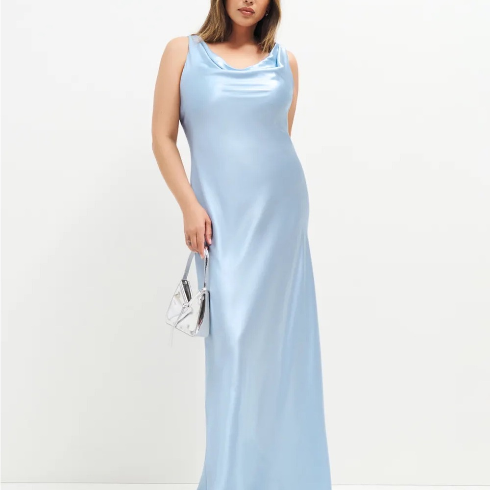Reformation Light Blue Maxi -  Annabelle Silk Dress Es